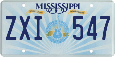 MS license plate ZXI547