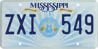MS license plate ZXI549