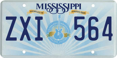 MS license plate ZXI564