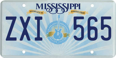 MS license plate ZXI565