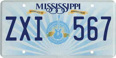 MS license plate ZXI567
