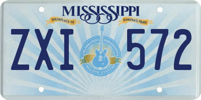 MS license plate ZXI572
