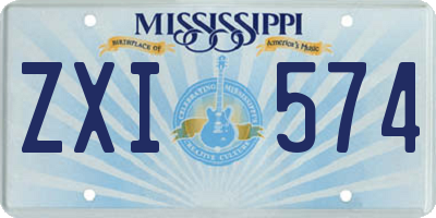 MS license plate ZXI574