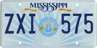 MS license plate ZXI575