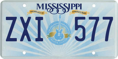 MS license plate ZXI577