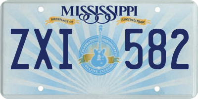 MS license plate ZXI582