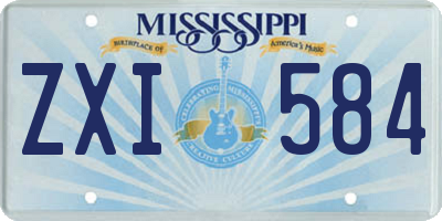 MS license plate ZXI584