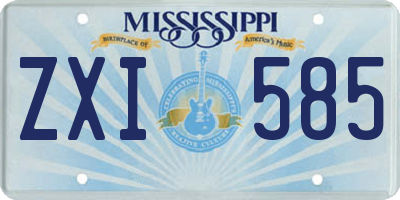 MS license plate ZXI585