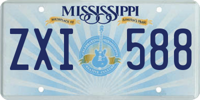 MS license plate ZXI588