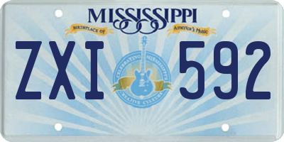 MS license plate ZXI592