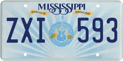 MS license plate ZXI593