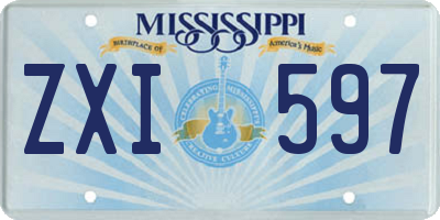 MS license plate ZXI597