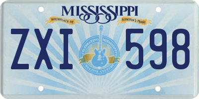 MS license plate ZXI598
