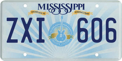 MS license plate ZXI606