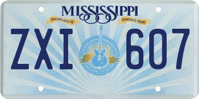 MS license plate ZXI607