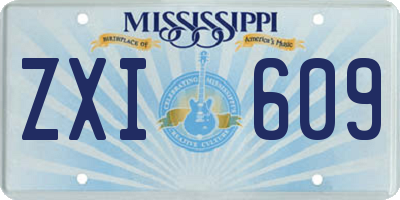 MS license plate ZXI609