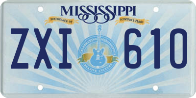 MS license plate ZXI610