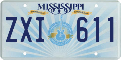 MS license plate ZXI611