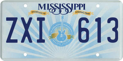 MS license plate ZXI613