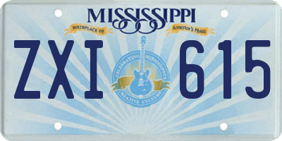 MS license plate ZXI615
