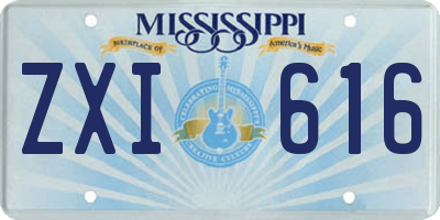 MS license plate ZXI616