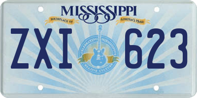 MS license plate ZXI623