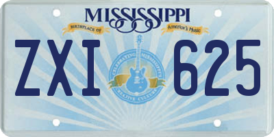MS license plate ZXI625