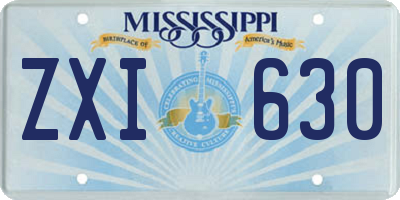 MS license plate ZXI630