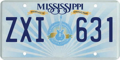 MS license plate ZXI631