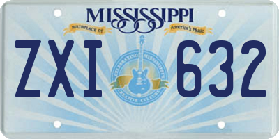 MS license plate ZXI632