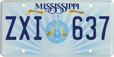 MS license plate ZXI637