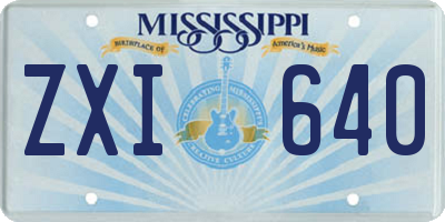 MS license plate ZXI640