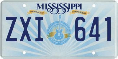 MS license plate ZXI641