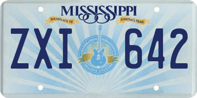 MS license plate ZXI642