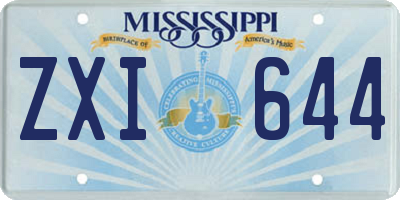 MS license plate ZXI644