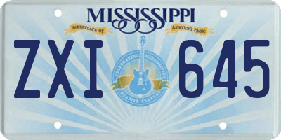 MS license plate ZXI645