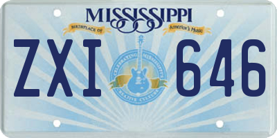 MS license plate ZXI646