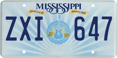 MS license plate ZXI647