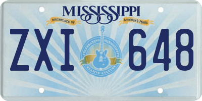 MS license plate ZXI648