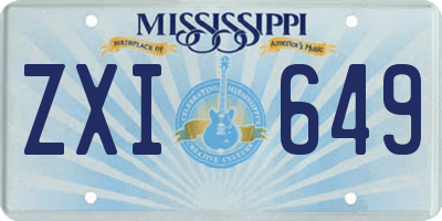 MS license plate ZXI649