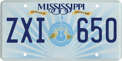 MS license plate ZXI650