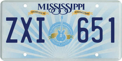 MS license plate ZXI651