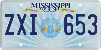 MS license plate ZXI653