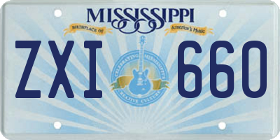 MS license plate ZXI660