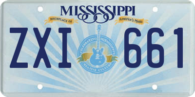 MS license plate ZXI661