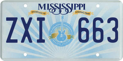 MS license plate ZXI663