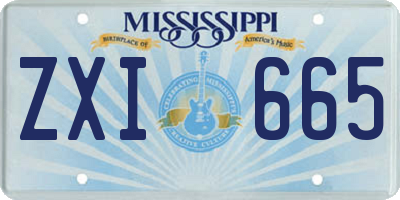 MS license plate ZXI665