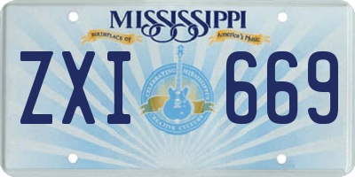 MS license plate ZXI669