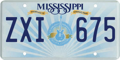 MS license plate ZXI675