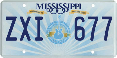 MS license plate ZXI677
